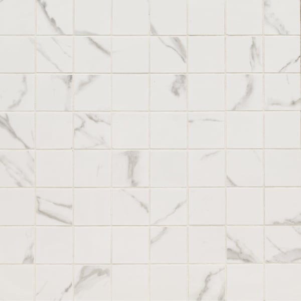 Kaya Calacatta Venato 3 in X 3 in Matte Porcelain Mosaic Tile, 11PK